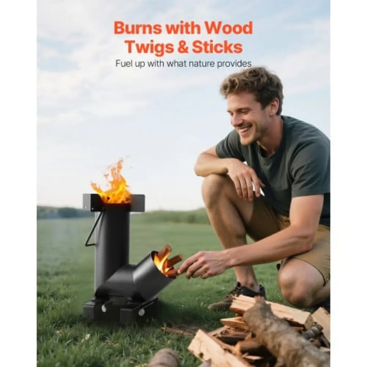 Camping Rocket Stove, Wood Burning Portable Rocket - Image 2