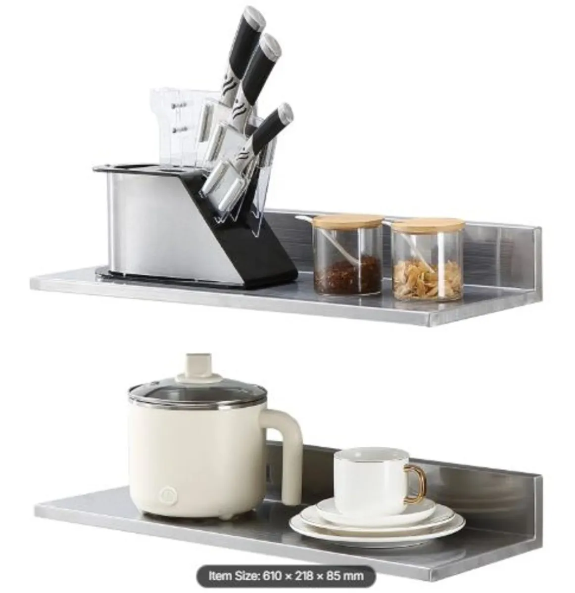 21.8 x 61 cm Stainless Steel Shelf, Wall Mounted - Image 1