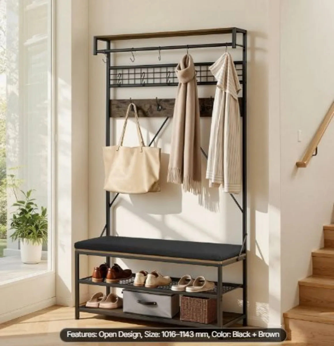 Hall Tree, 1830 mm Coat Rack - Image 4