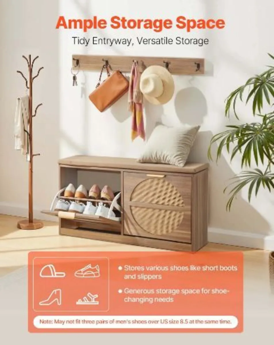 Entryway Shoe Storage Bench 98 cm - Image 3