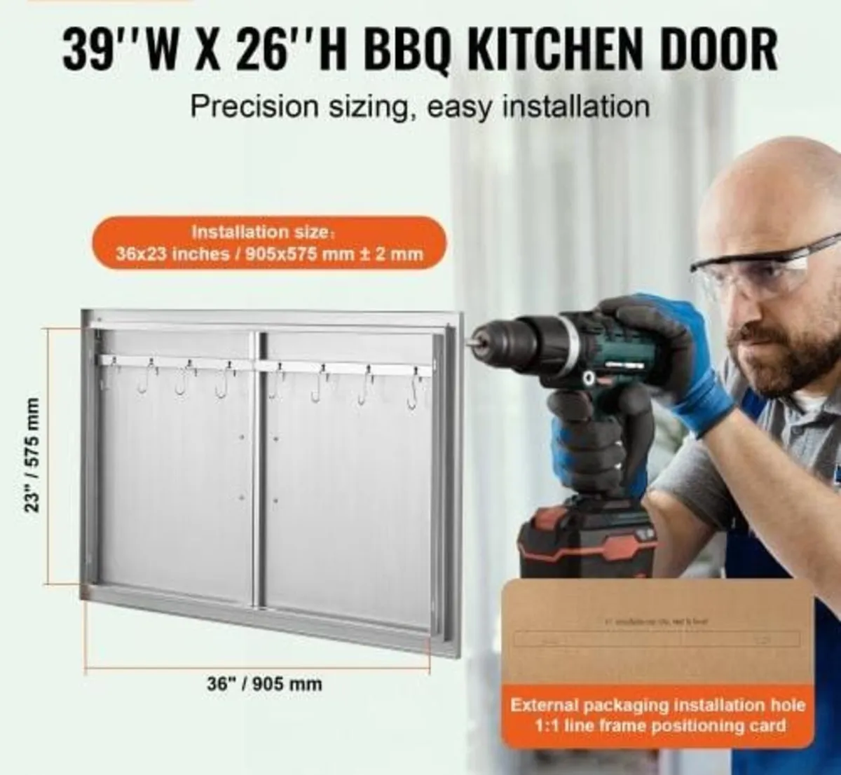 BBQ Access Door, 990x660 mm Double Outdoor Kitchen - Image 3