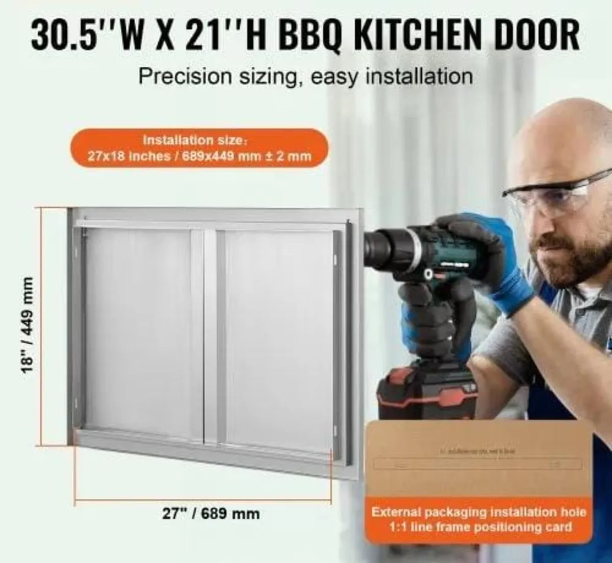BBQ Access Door, 774x532 mm Double Outdoor Kitchen - Image 3