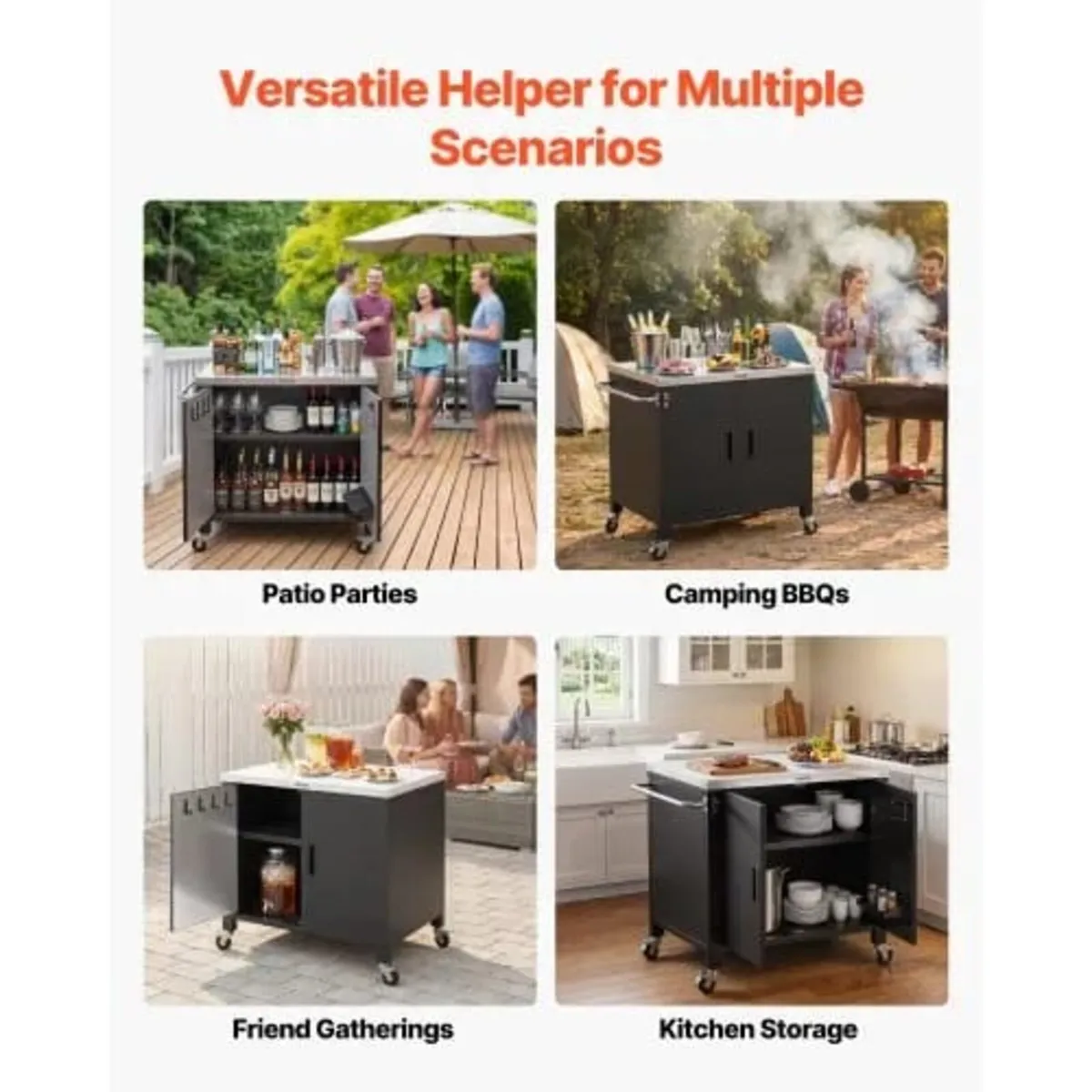 Outdoor Grill Cart with Storage Cabinet, 102 cm Gr - Image 4