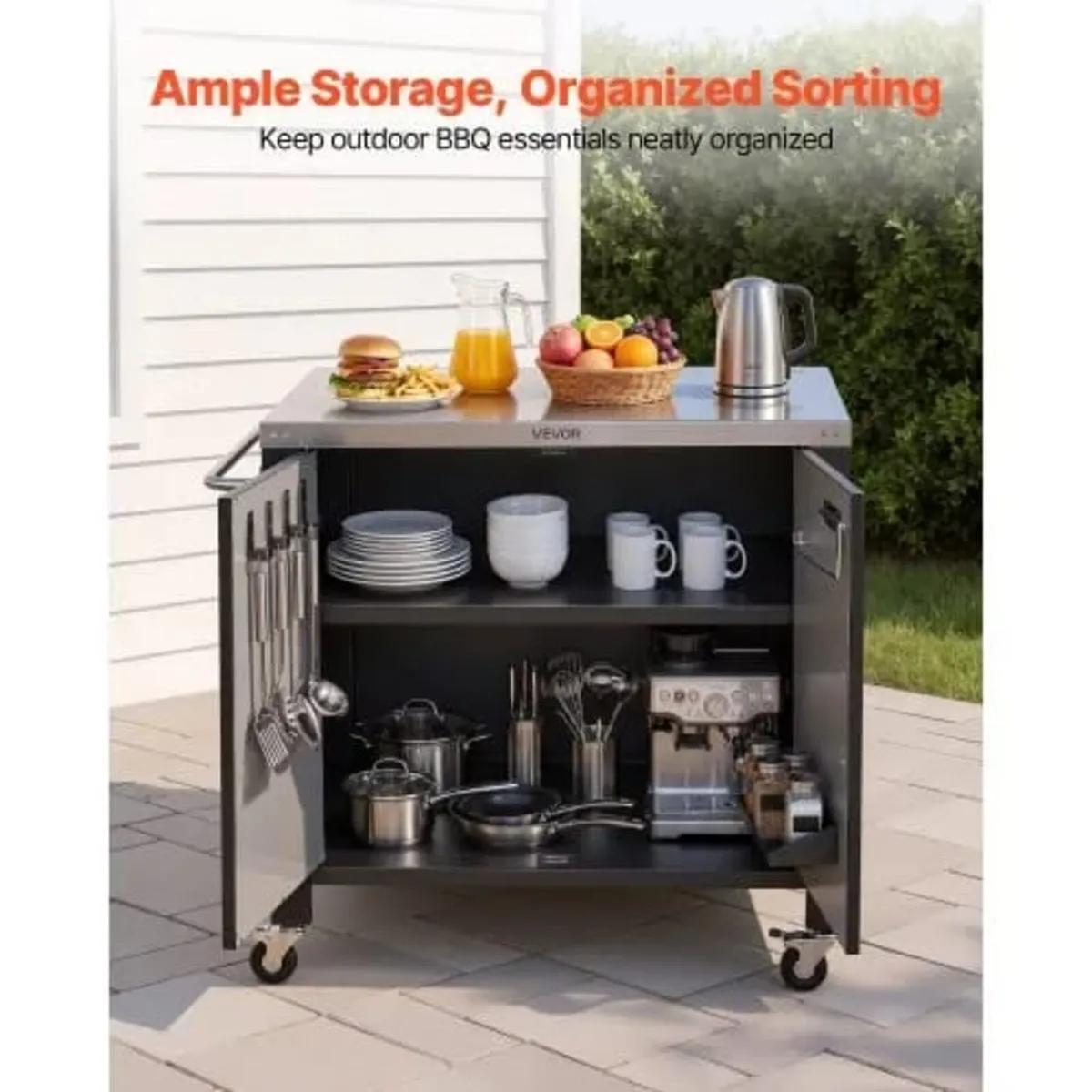 Outdoor Grill Cart with Storage Cabinet, 102 cm Gr - Image 3