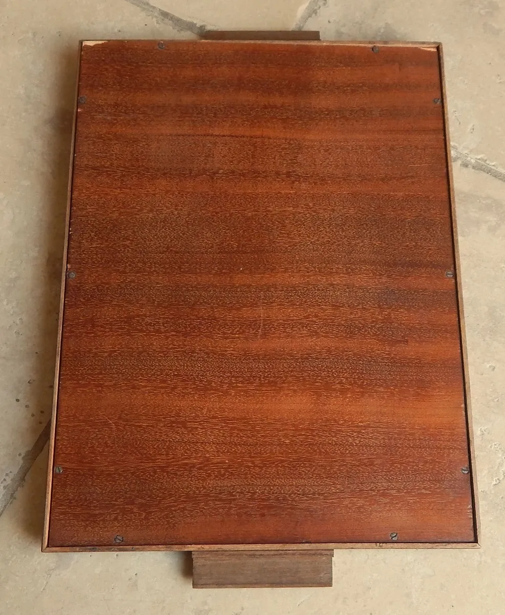 Vintage Wooden Serving Tray with Marquetry Inlay - Image 4