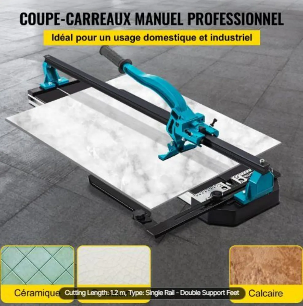 47 Inch Tile Cutter Single Rail Double Brackets - Image 2