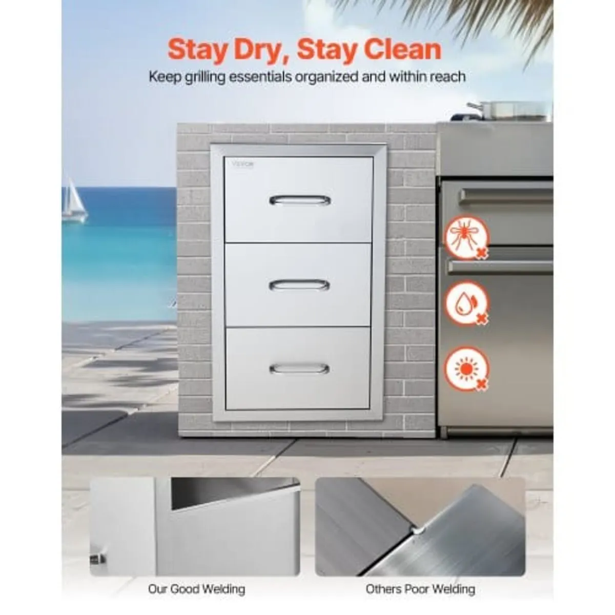 Outdoor Kitchen Drawers 16" W x 28.5" H x 20.5" - Image 3