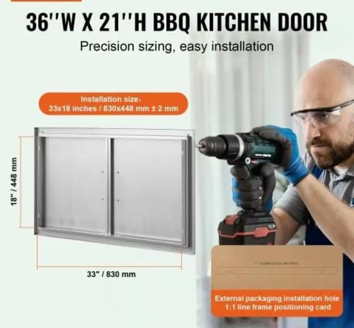 BBQ Access Door, 915x533 mm Double Outdoor Kitchen - Image 3