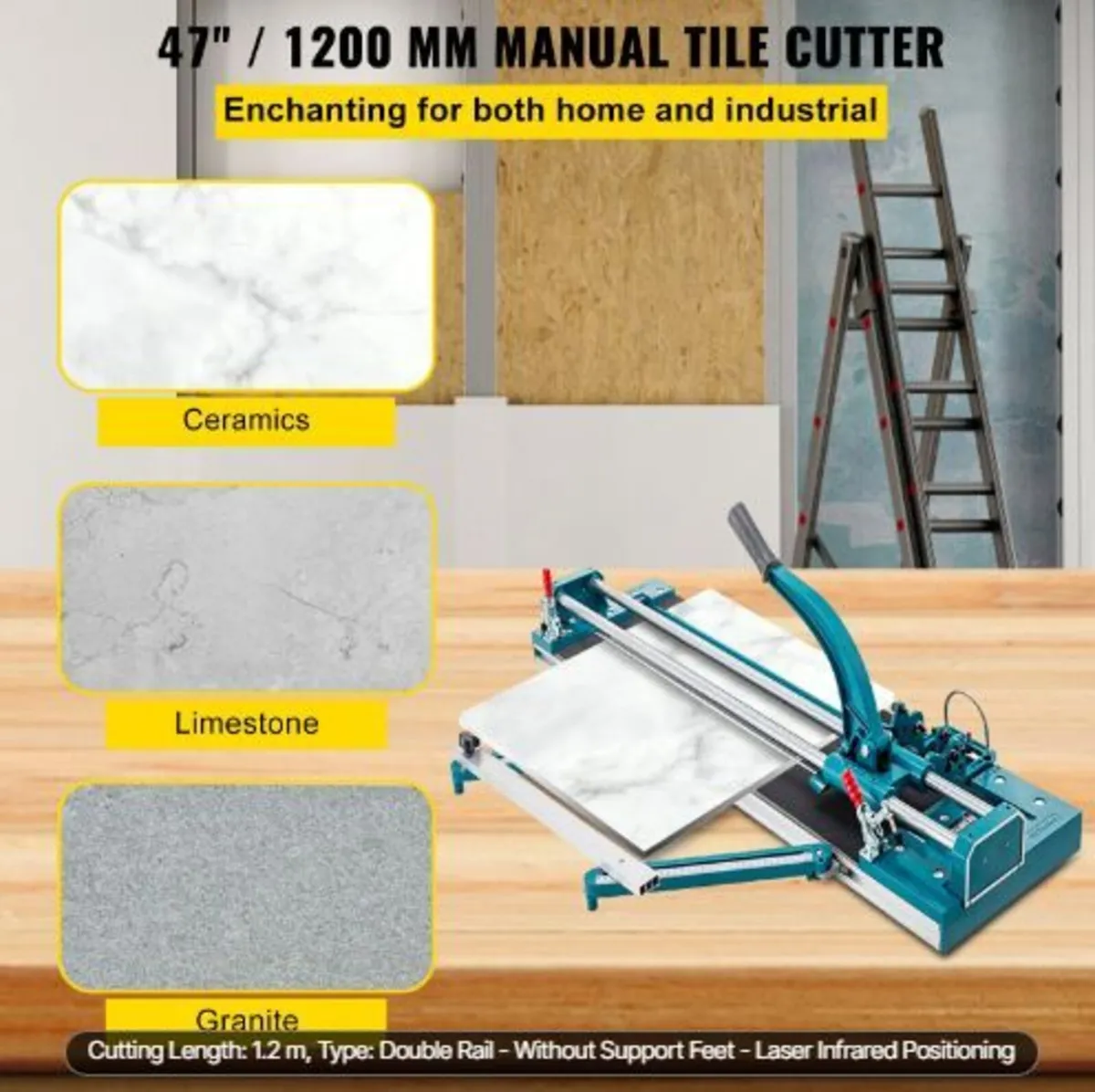 47Inch/1200mm Tile Cutter Double Rail - Image 2