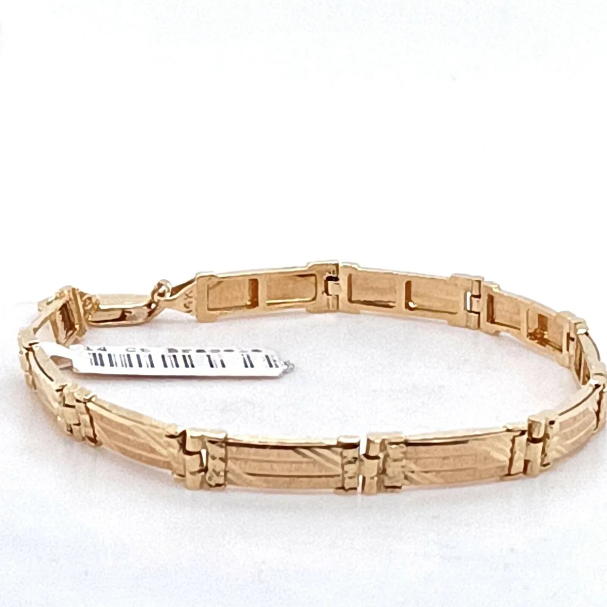 14k Yellow Gold Brushed Link Bracelet - Image 1