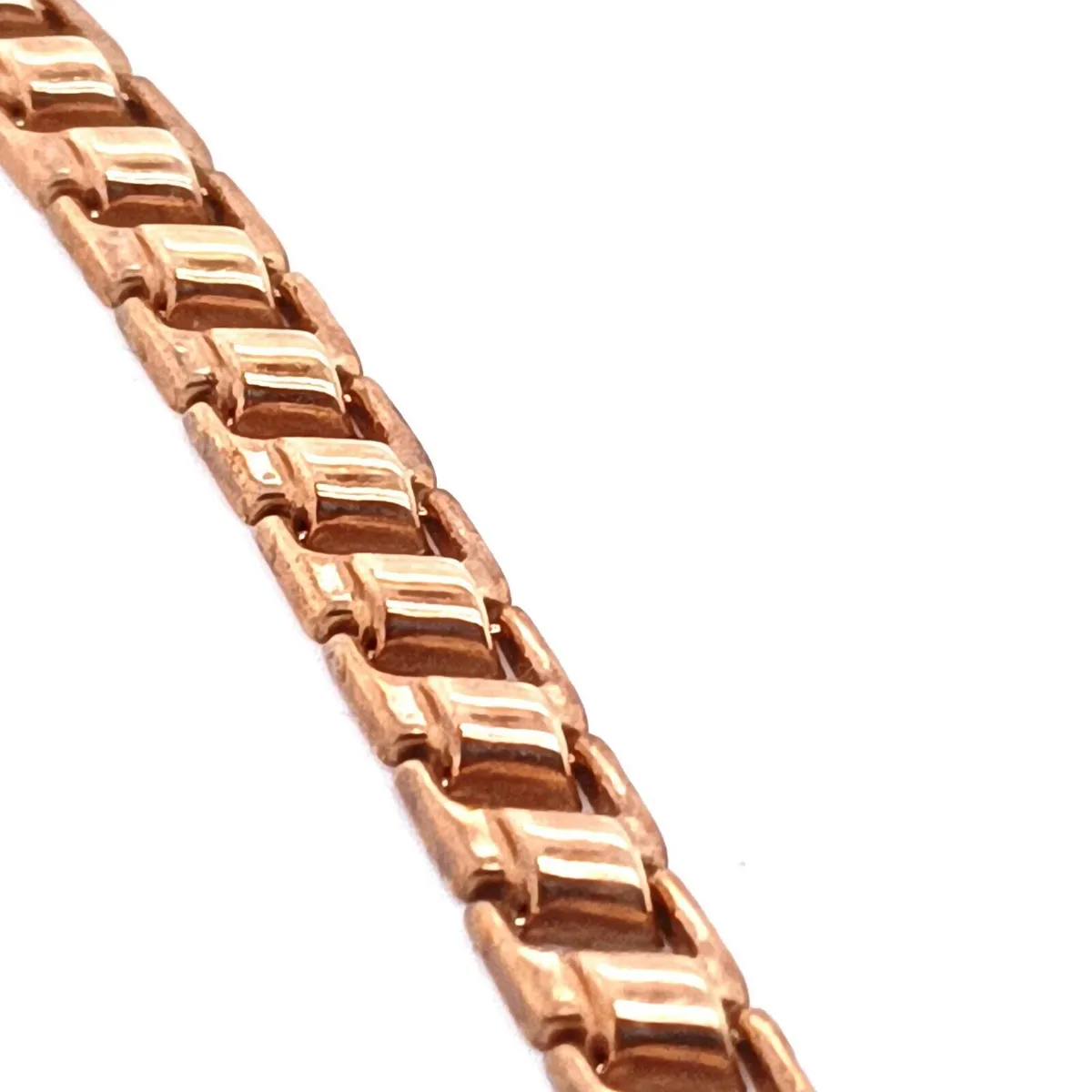 Vintage 9 K Yellow Gold Tank Link Bracelet - Image 2