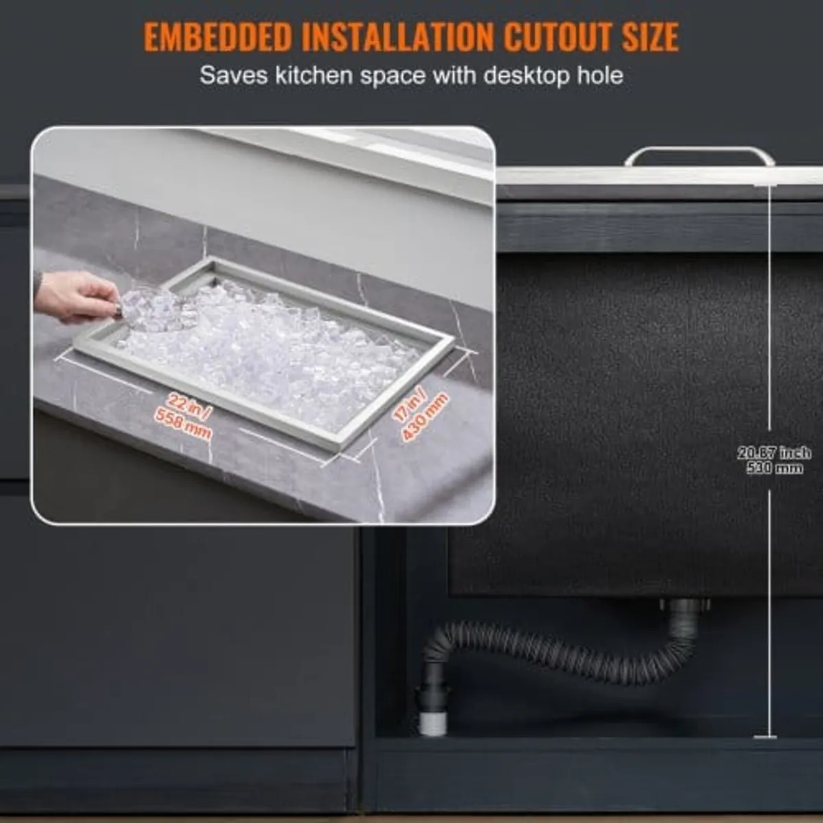 Drop in Ice Chest, 22"L x 17"W x 12"H Stainless St - Image 4