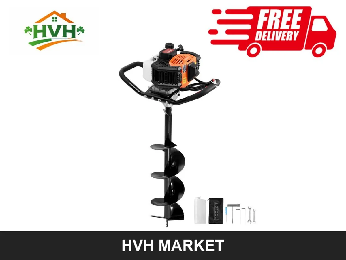 Petrol Post Hole Digger with 8in Auger - Image 1