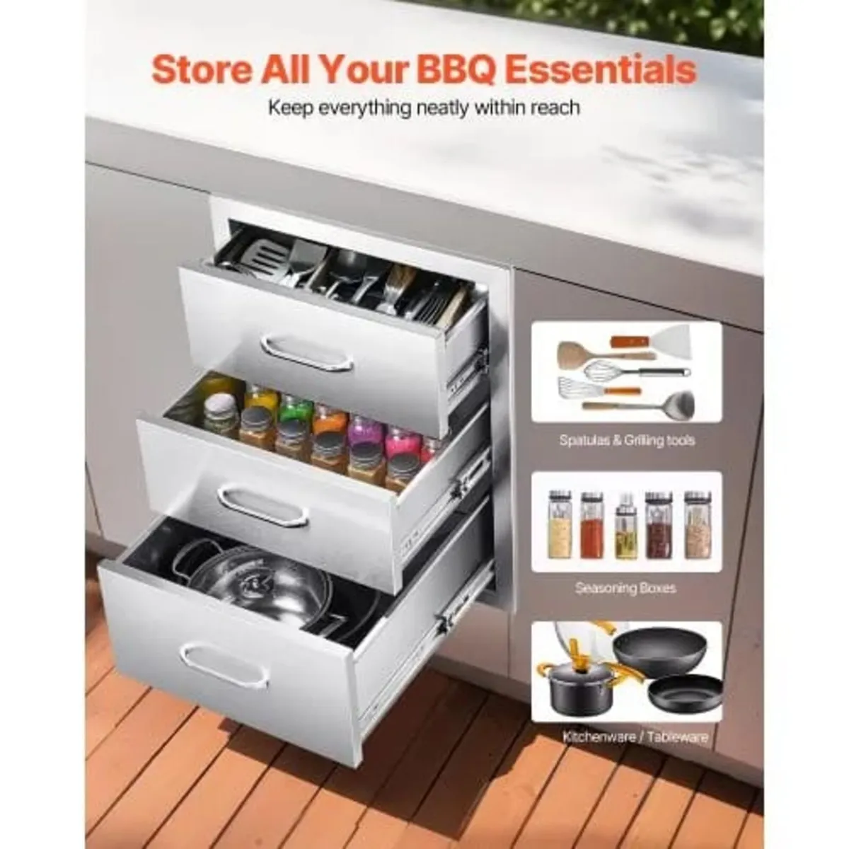 Outdoor Kitchen Drawers 18.11"W x 23.23"D x 23.23" - Image 2