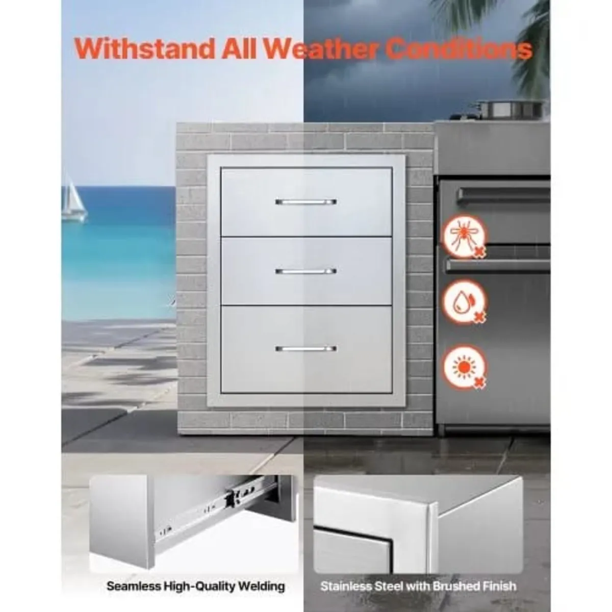 Outdoor Kitchen Drawers 18.11"W x 23.23"D x 23.23" - Image 4