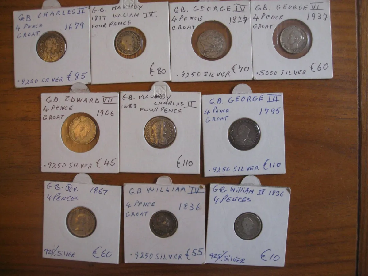 Great Britain 4 Pence Coins - Various Prices - Image 1