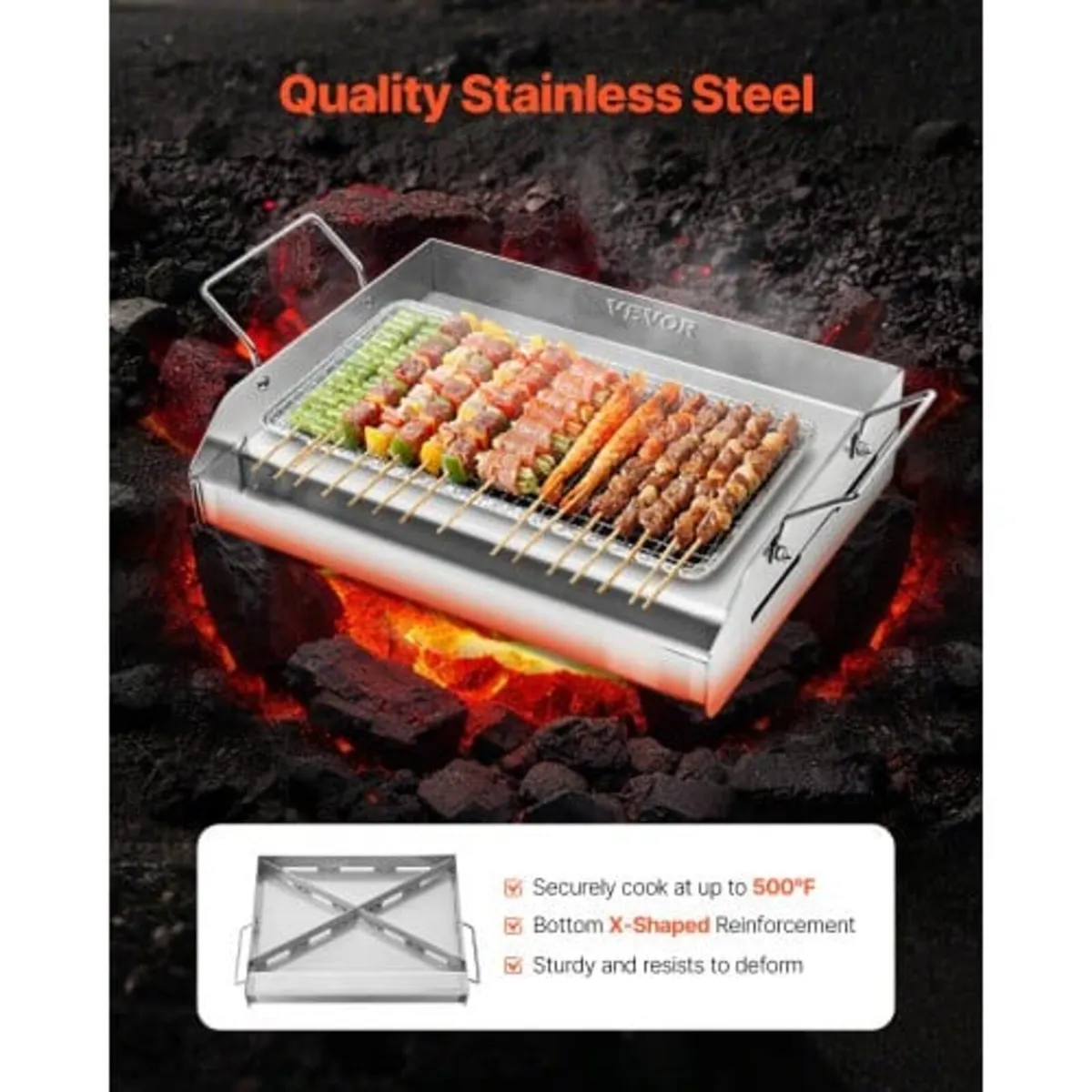 Stainless Steel Griddle, 17x13 inch Universal Flat - Image 2