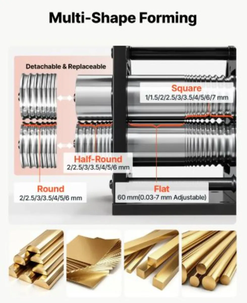 Rolling Mill 4-in-1 Round Flat Square Half-Round - Image 2
