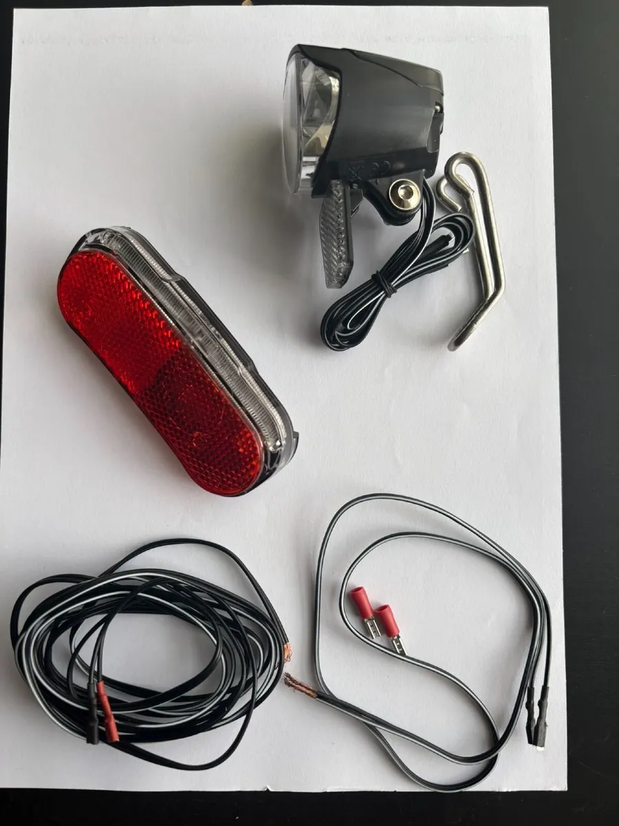Bike Dynamo Set: Dynamo, Front & Rear Light, Cable - Image 3