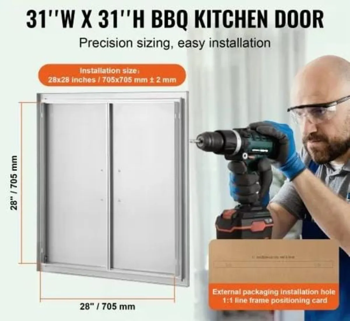 BBQ Access Door, 790x790 mm Double Outdoor Kitchen - Image 2