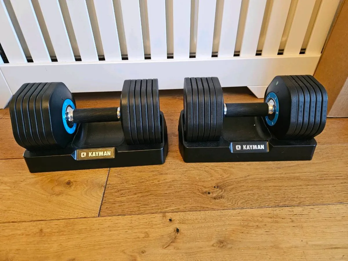 Kayman Adjustable Dumbbells 2 x 12kg Pair - Image 1