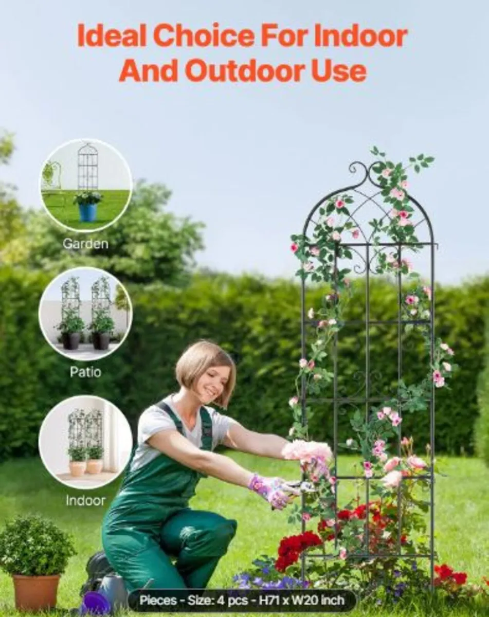 Garden Trellis for Climbing Plants, 71 x 20 in, - Image 4