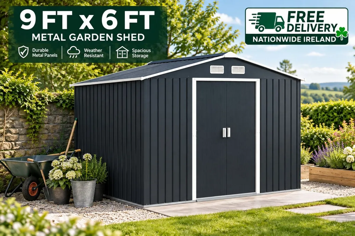 Metal Shed 9 x 6ft Charcoal - Image 1