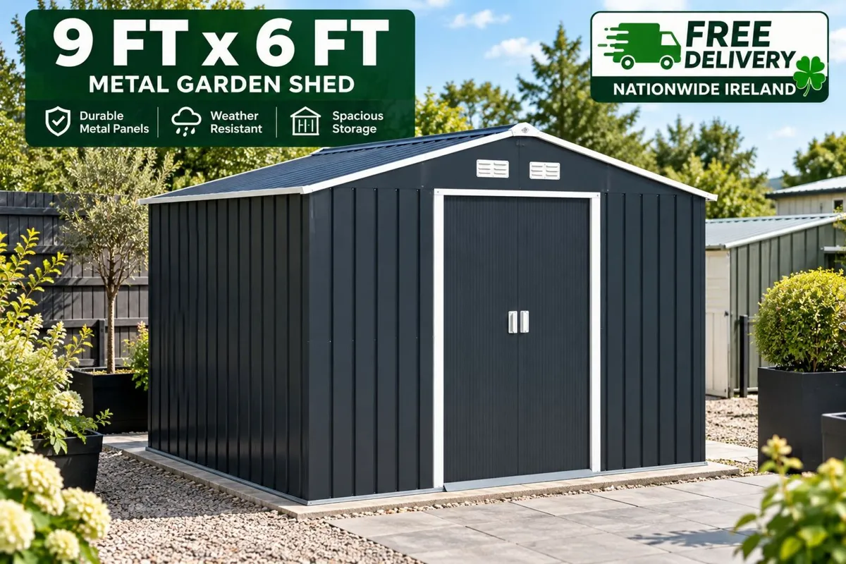 Metal Shed 9 x 6ft Charcoal - Image 4