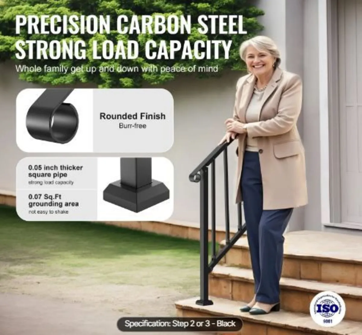 Handrails for Outdoor Steps, 2-3 Step - Image 2