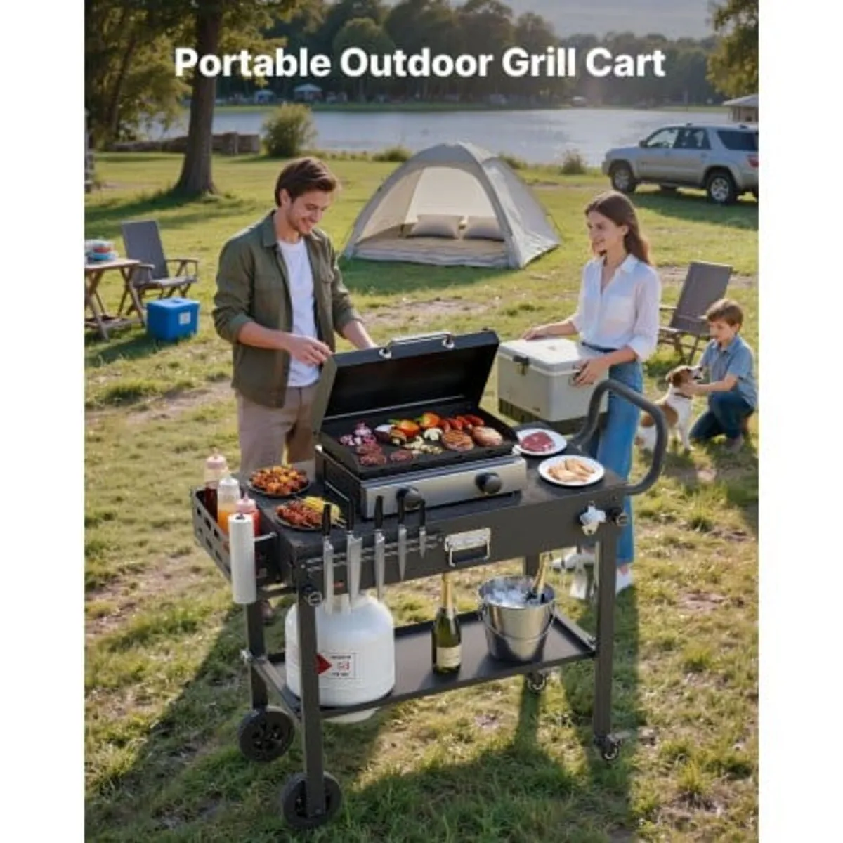 Outdoor Grill Cart, 31.0 x 17.0 inch Tabletop Size - Image 2