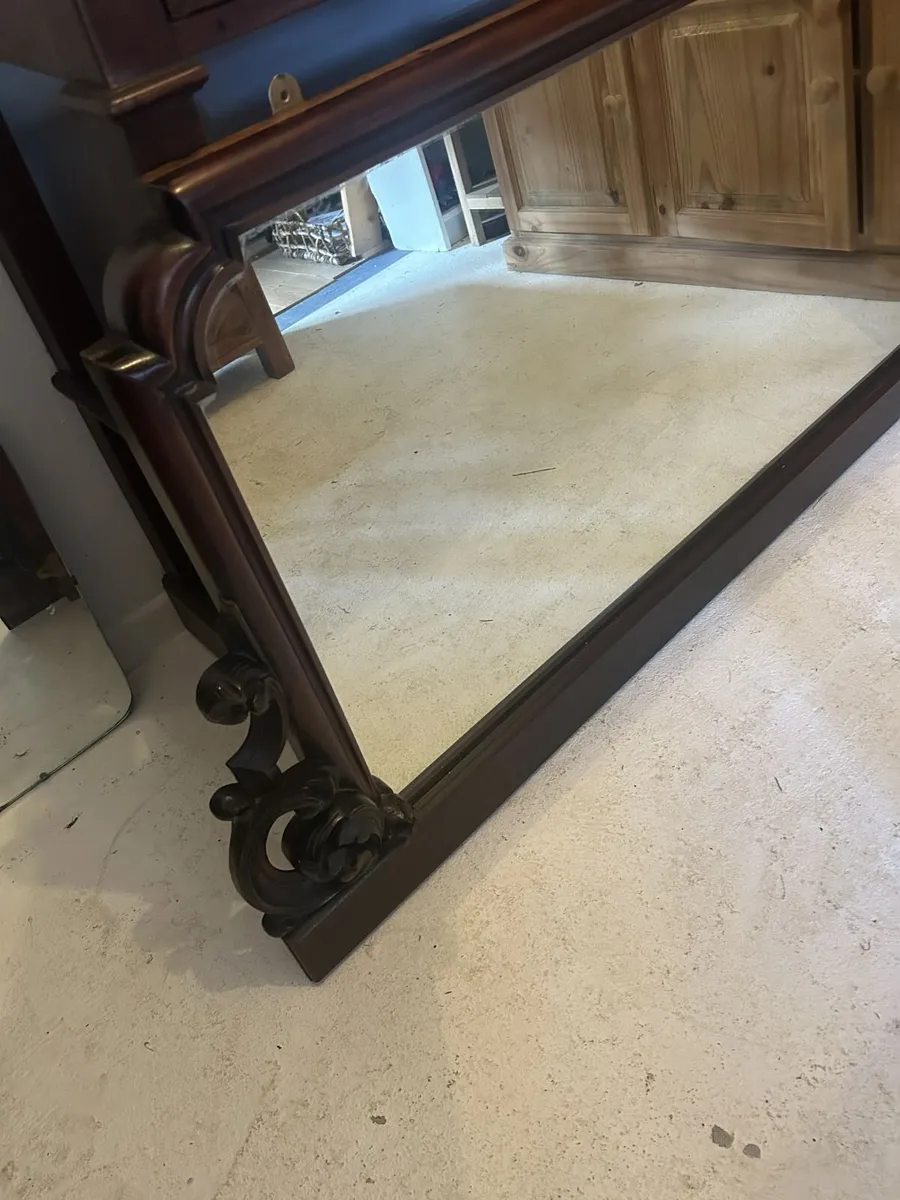 Stunning Large Antique Mahogany Mirror Sympathetic - Image 3