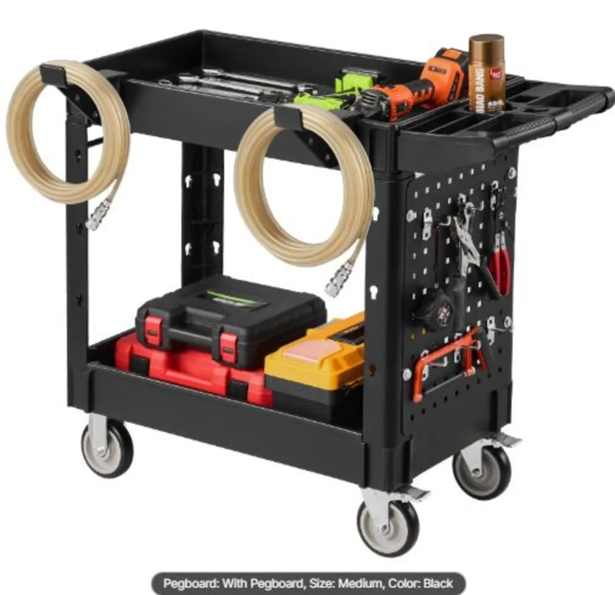 Utility Cart, 250 kg Capacity, 2 Tier Service Car - Image 1