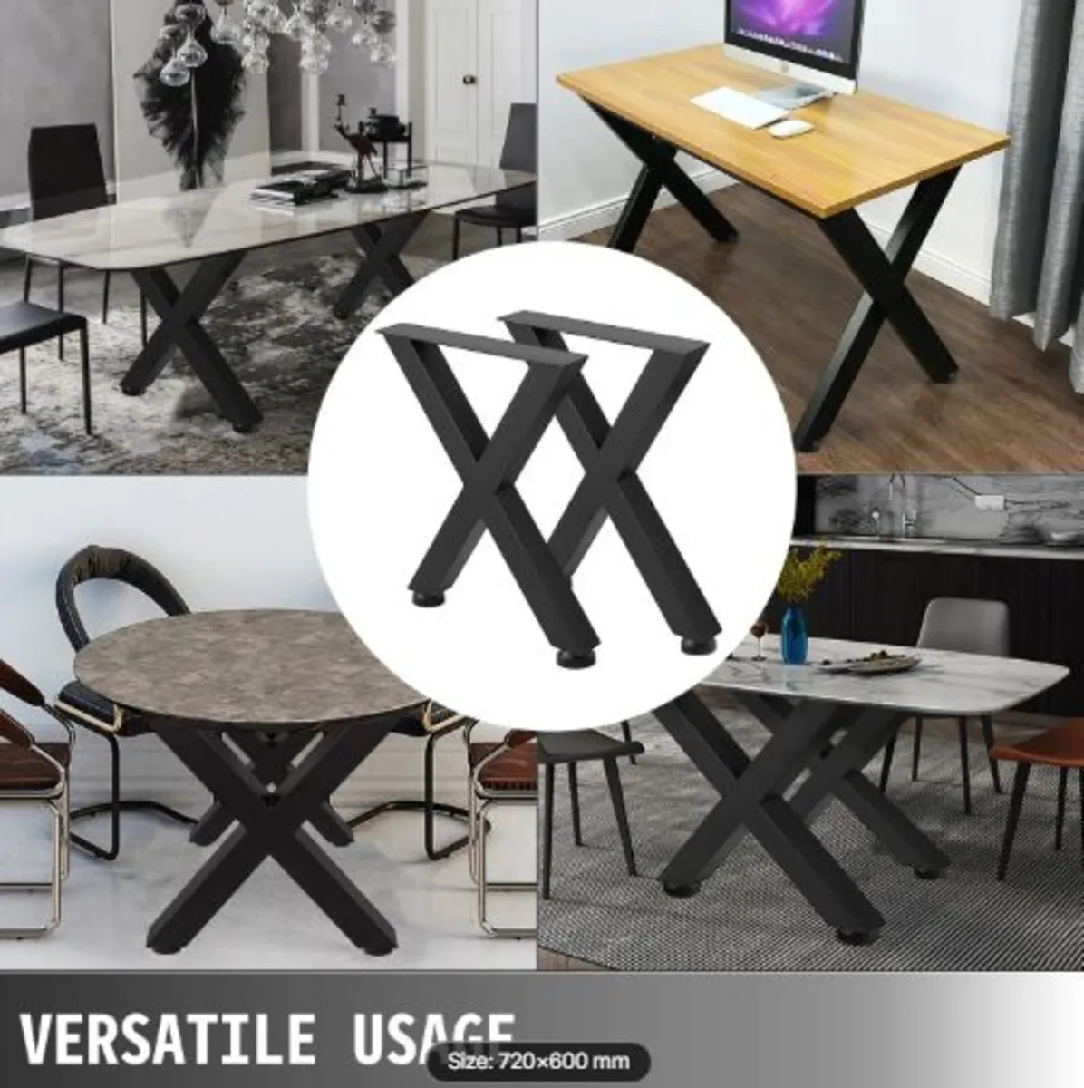Metal Table Legs 28.3 x 23.6 Inch Black Table Legs - Image 4