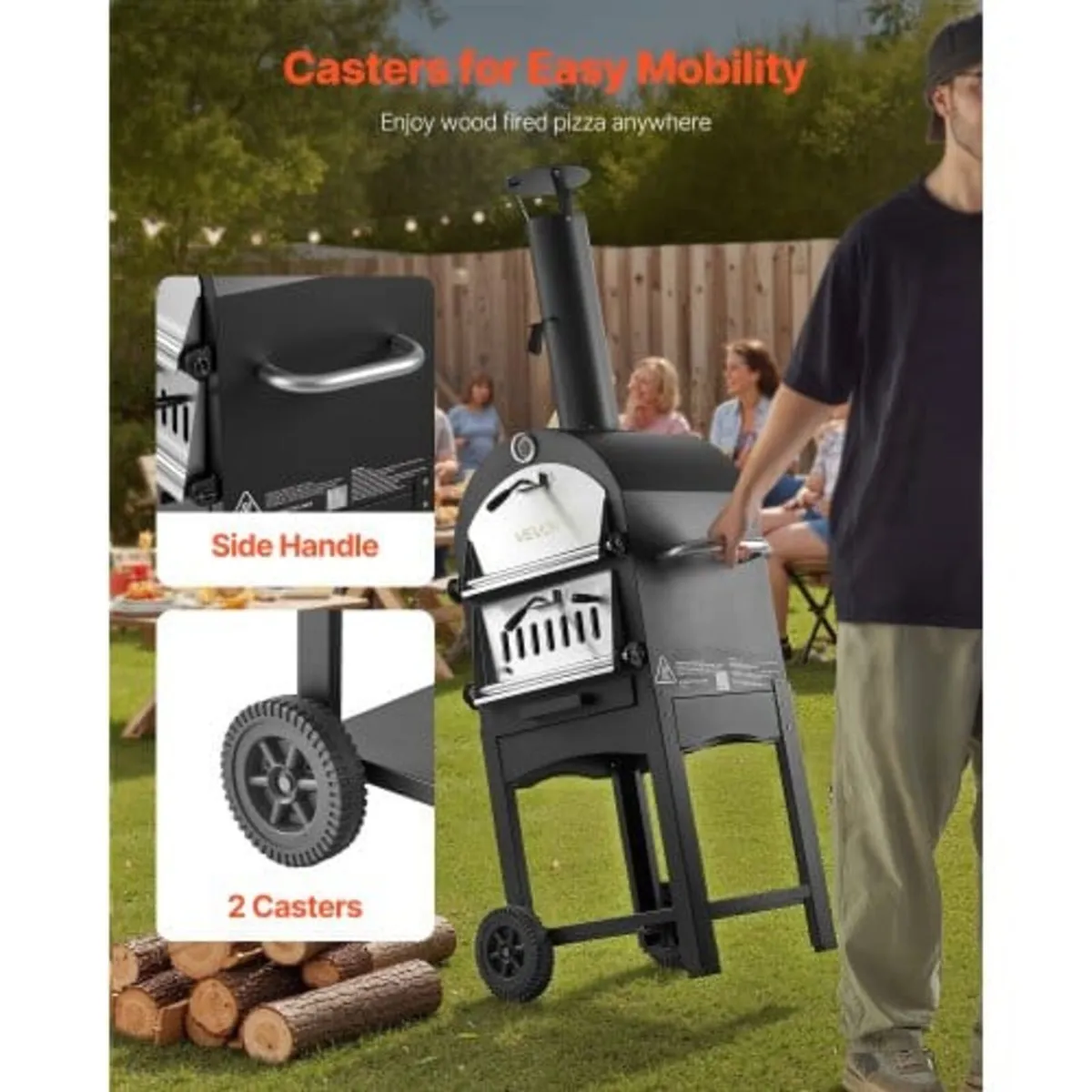 Outdoor Pizza Oven, 12" Pellet Fire Ovens, 2-Layer - Image 3