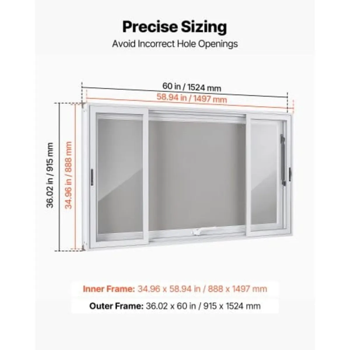 Concession Window 1524x915mm Aluminum Alloy Servic - Image 2