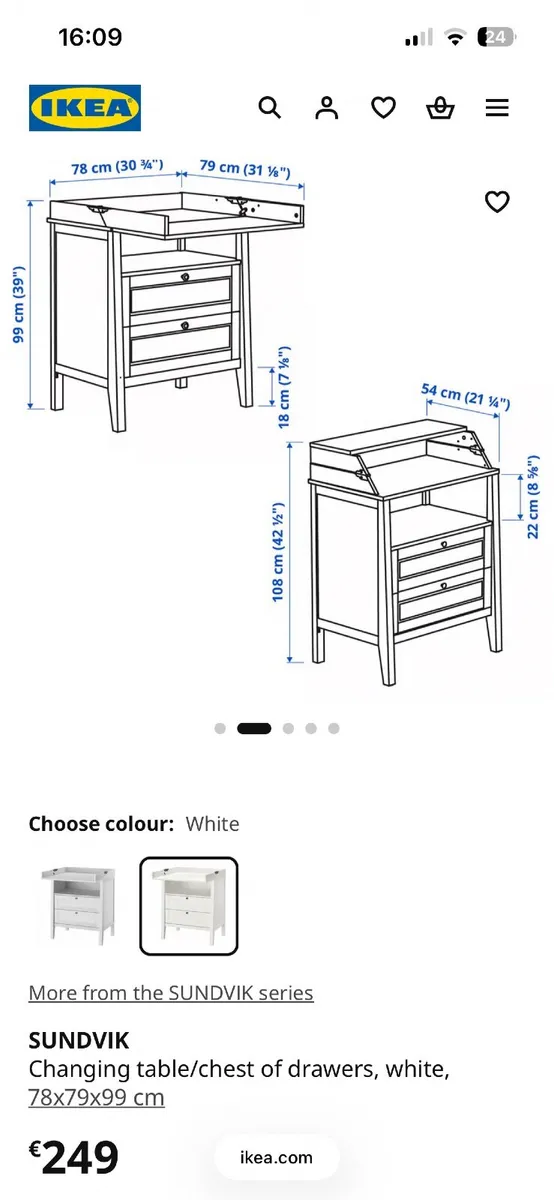 Kids wardrobe and changing table - Image 2
