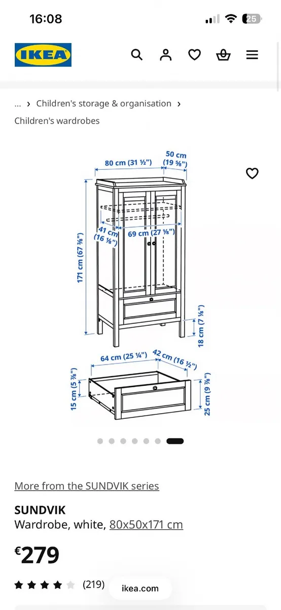Kids wardrobe and changing table - Image 1