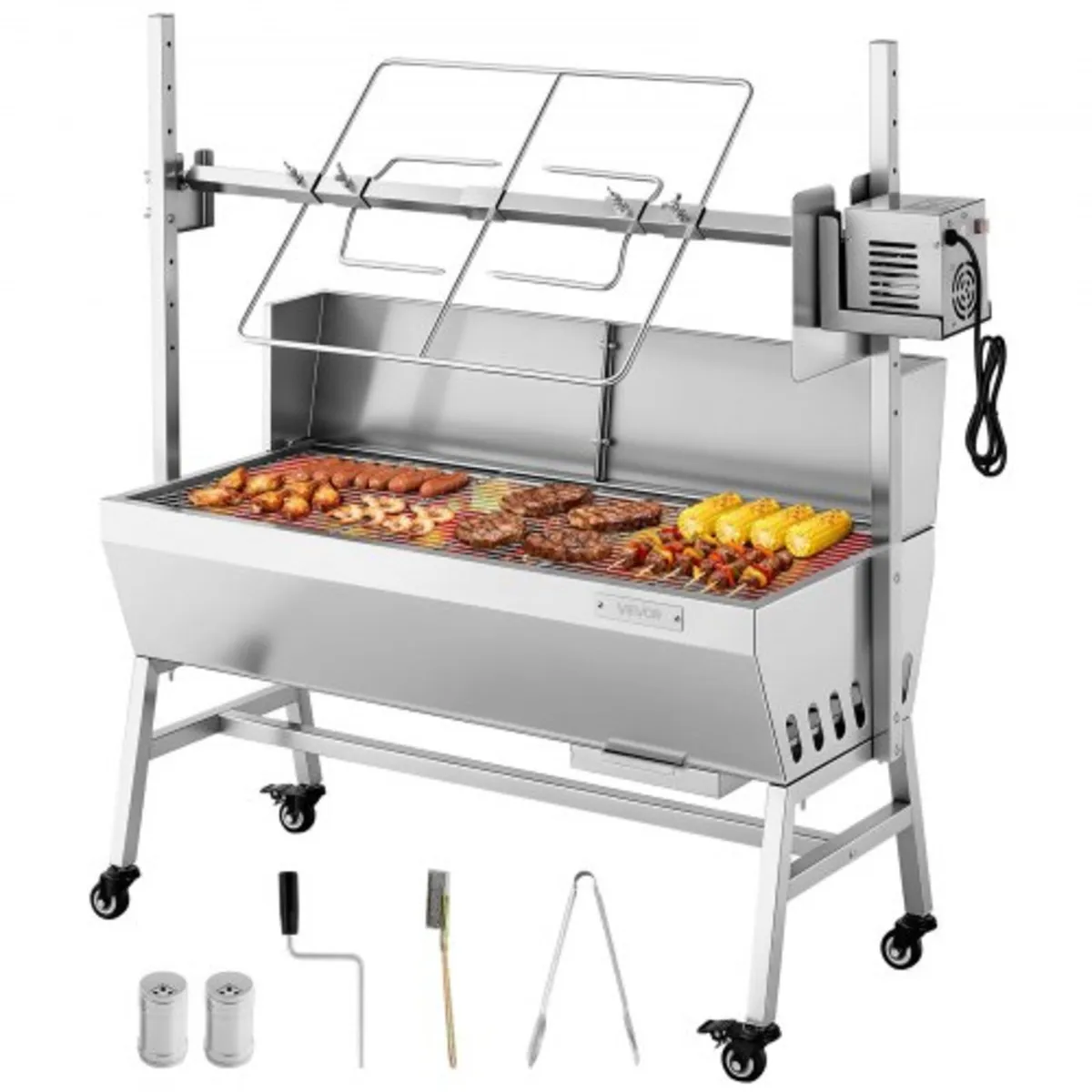 Rotisserie Grill, 38W BBQ Outdoor Pig & Lamb Spit - Image 1