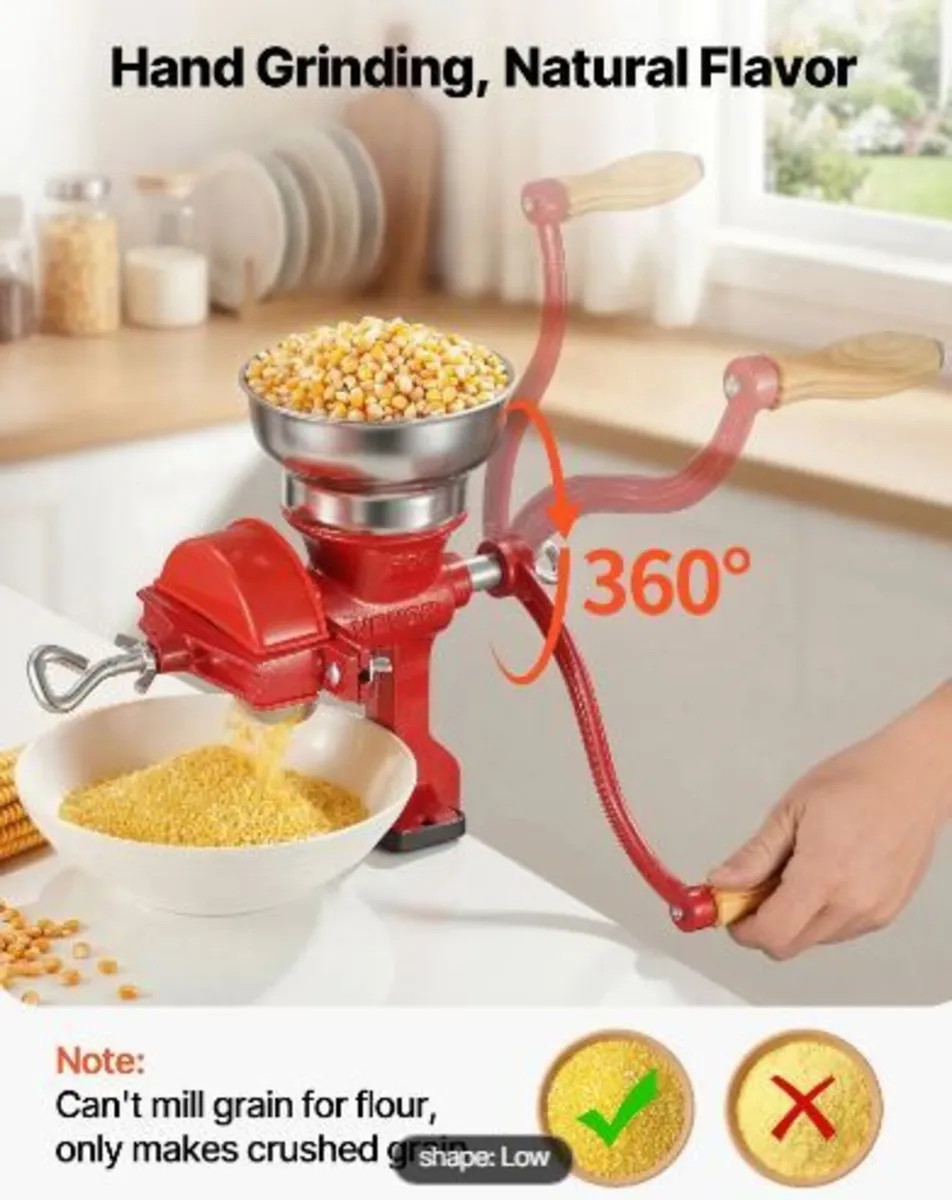 Manual Grain Mill with Low Hopper - Image 3