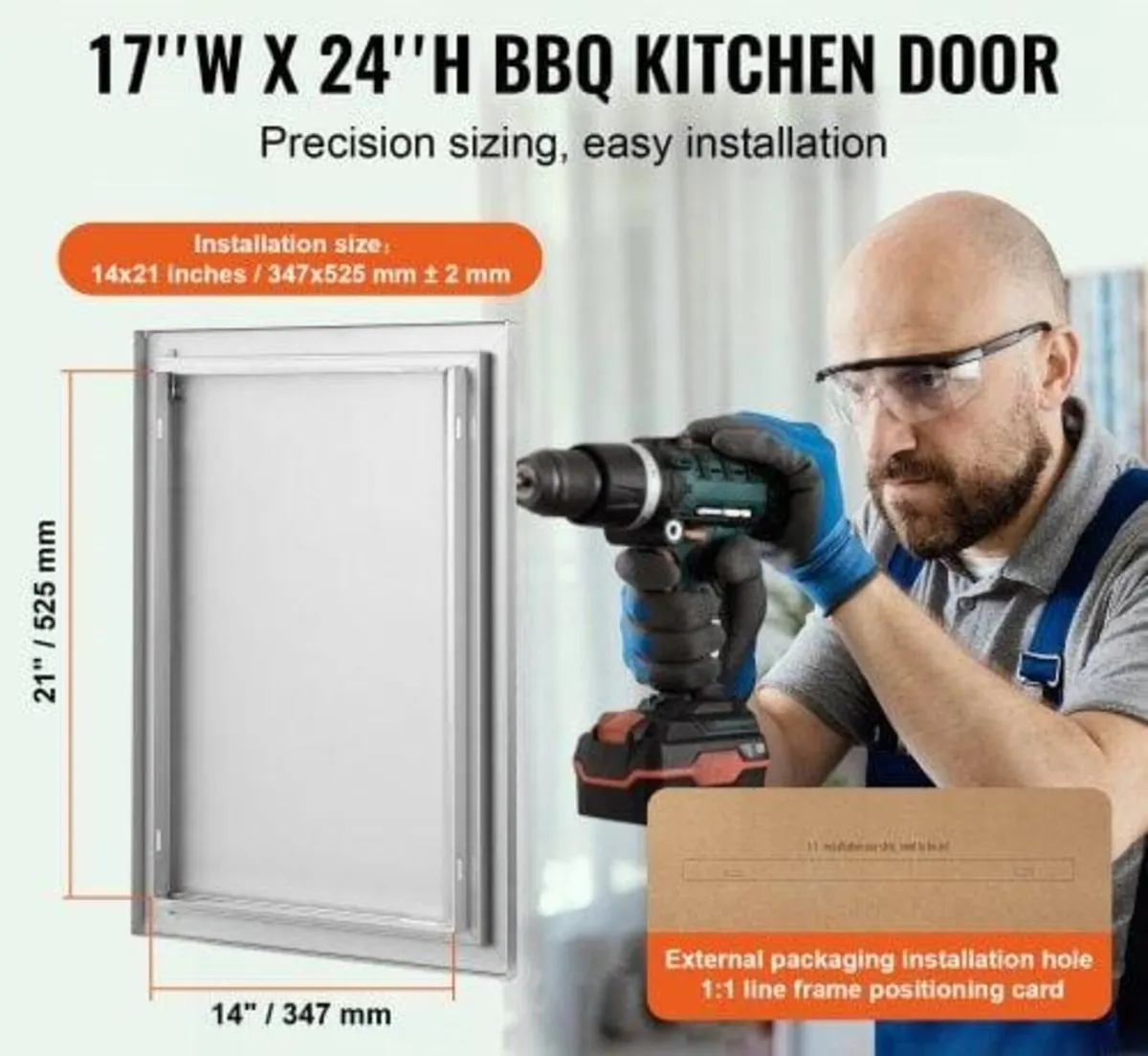 BBQ Access Door, 432x610 mm Single Outdoor Kitchen - Image 3