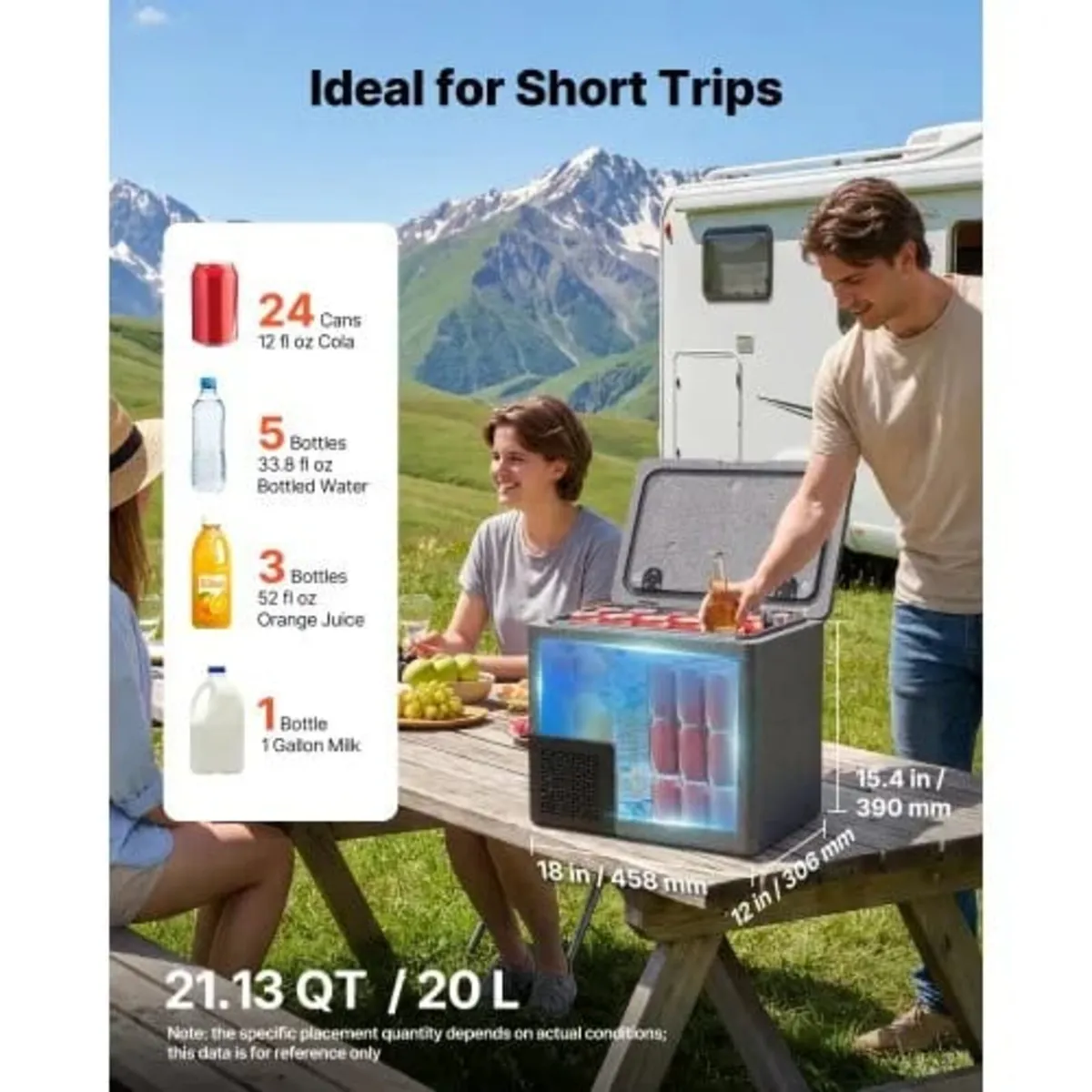 12 Volt Refrigerator, 21.1 QT/ 20L Car Fridge, Por - Image 2