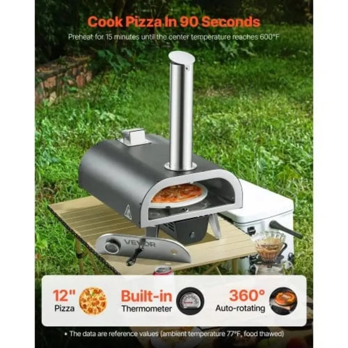 Outdoor Pizza Oven, 12 in Wood Fired Pizza Ovens, - Image 2