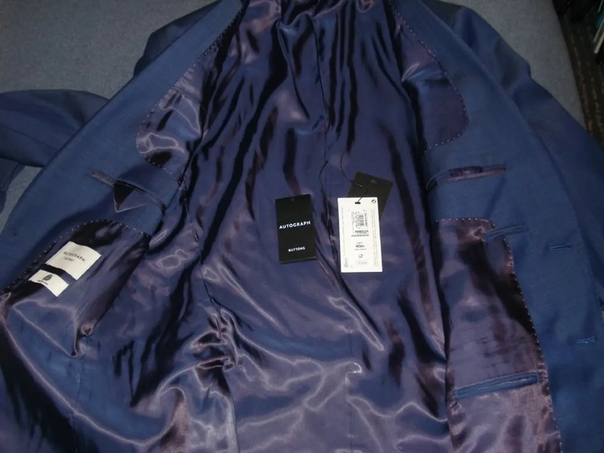 Men's M&s Blazer 100% Wool As New Blue 40 Long - Image 4