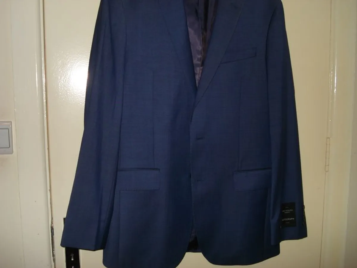 Men's M&s Blazer 100% Wool As New Blue 40 Long - Image 3