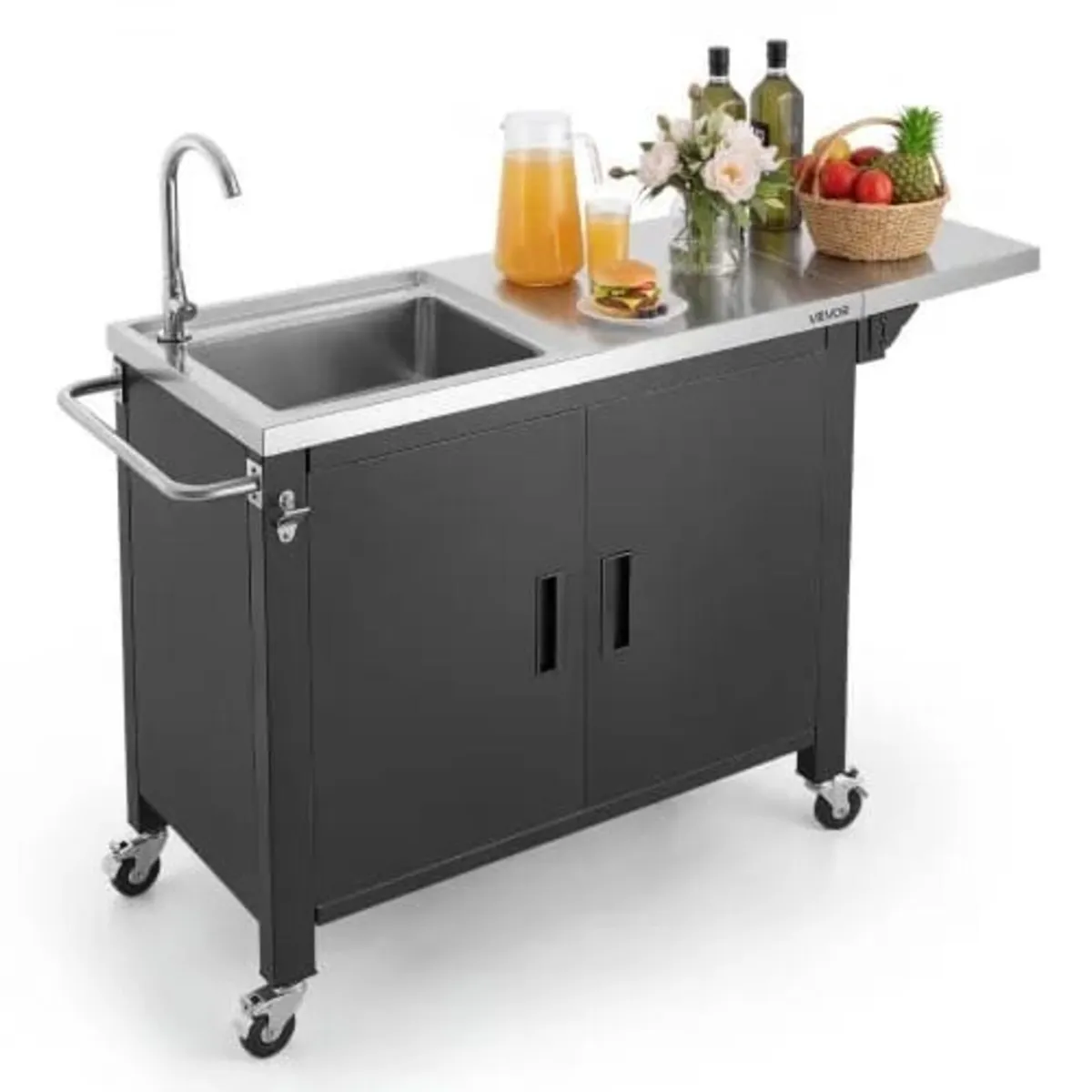 Outdoor Grill Cart with Sink and Storage Cabinet, - Image 1