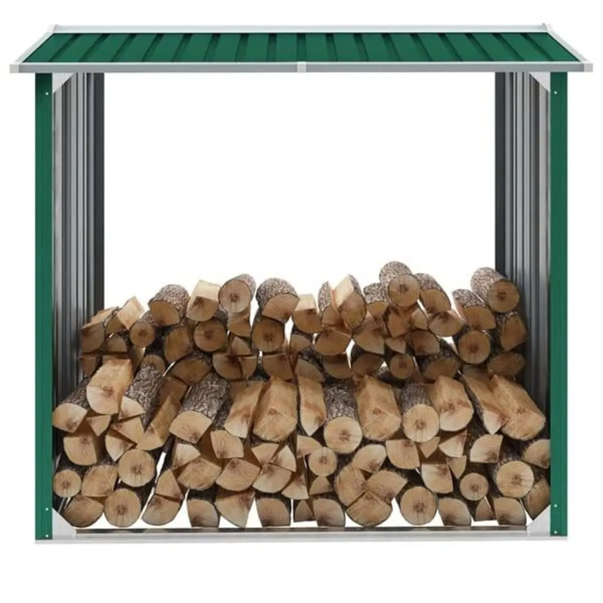 Log Storage Shed Galvanised Steel 172x91x154 cm Gr - Image 4