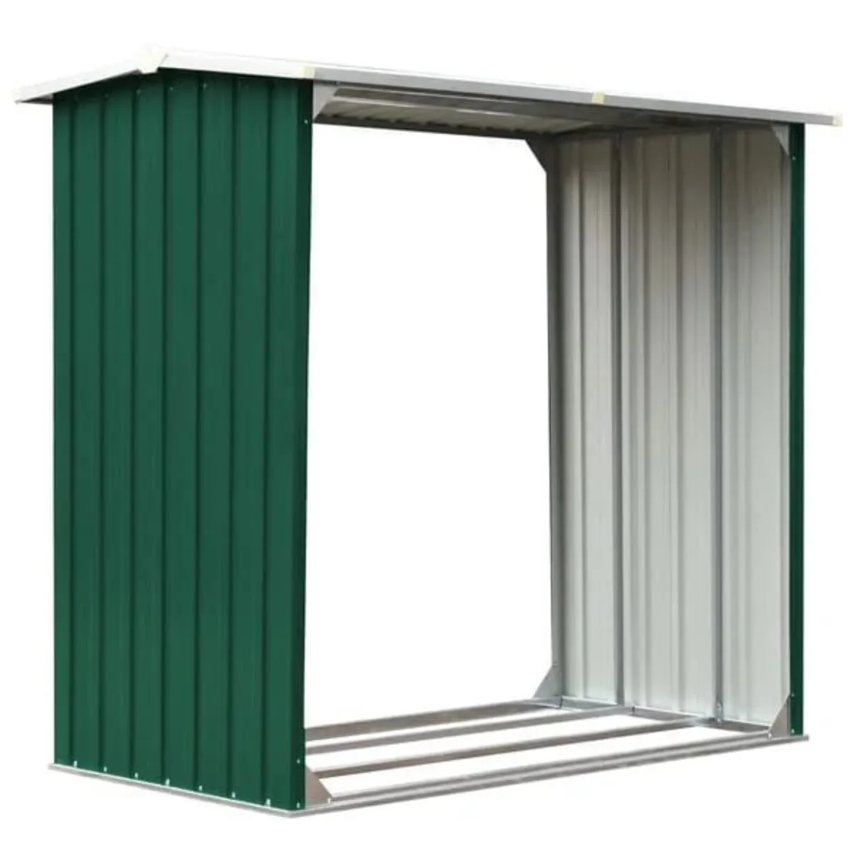 Log Storage Shed Galvanised Steel 172x91x154 cm Gr - Image 1