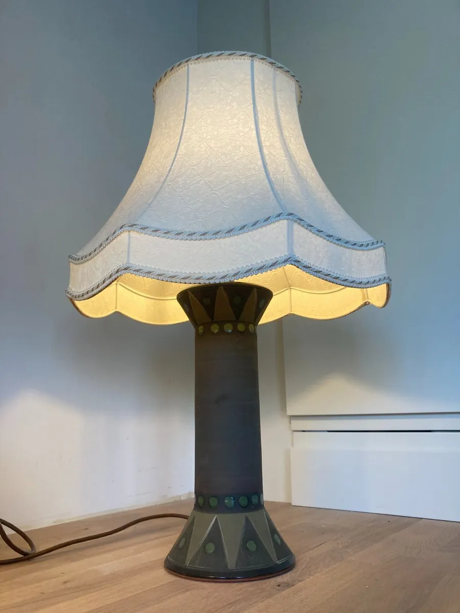 Lamp - Mid Century - with Shade - Jersey Pottery - Image 1