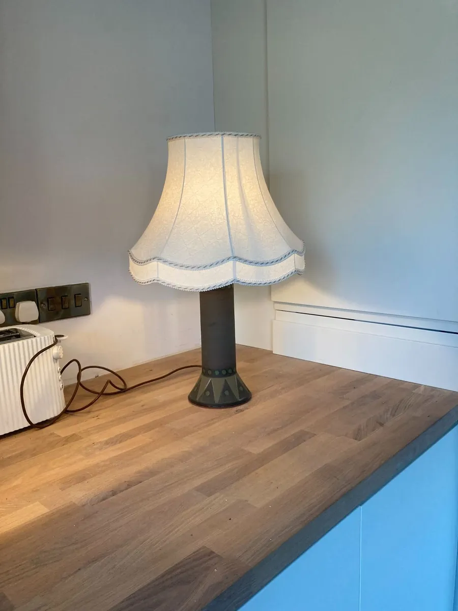 Lamp - Mid Century - with Shade - Jersey Pottery - Image 2