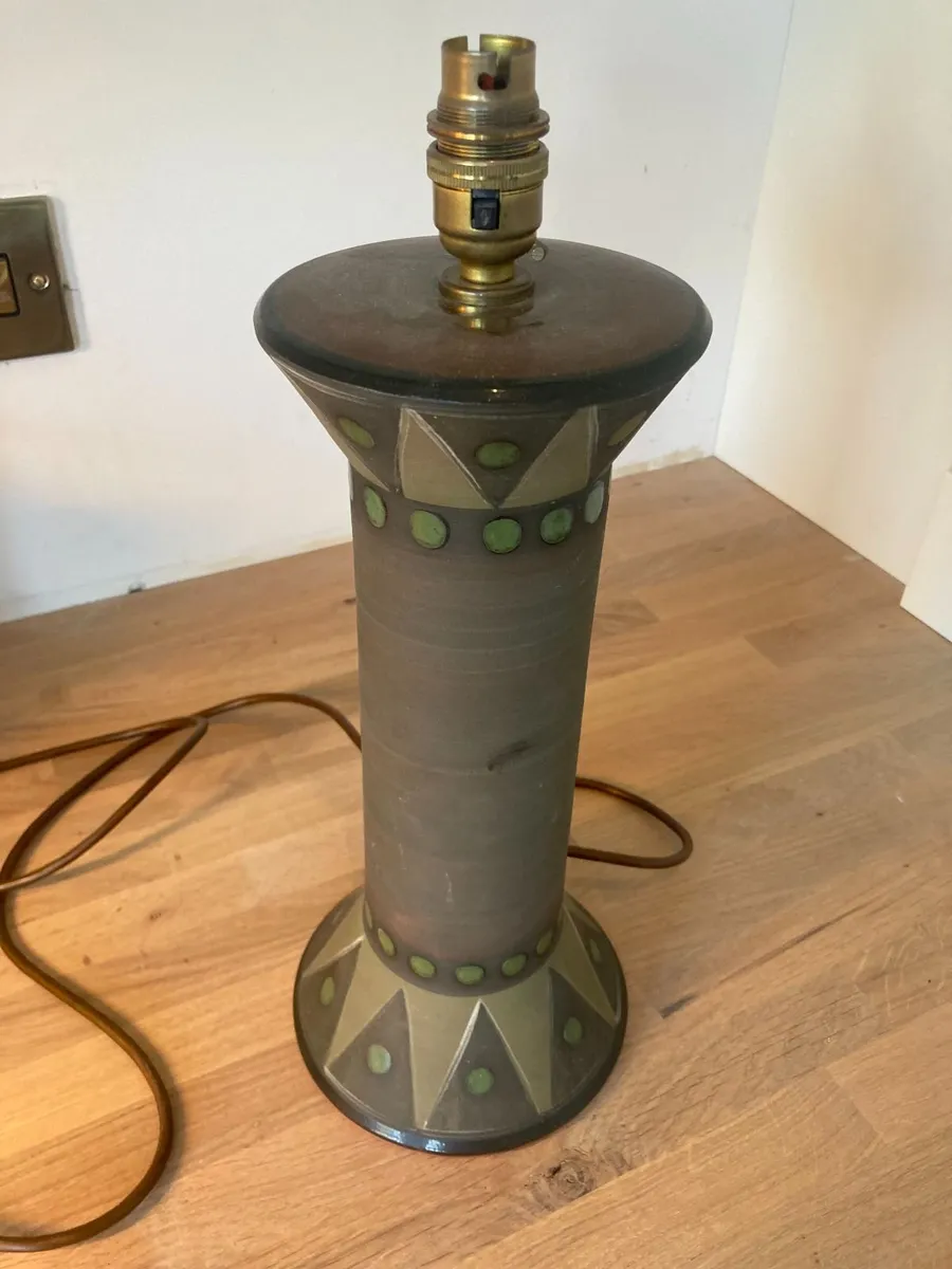 Lamp - Mid Century - with Shade - Jersey Pottery - Image 3